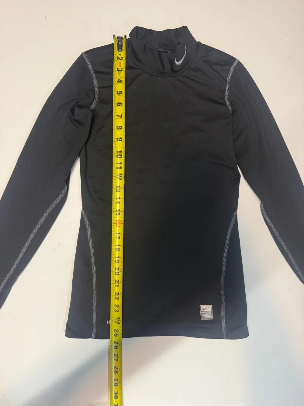 Nike Black Long Sleeve Performance Top with Gray Stitching